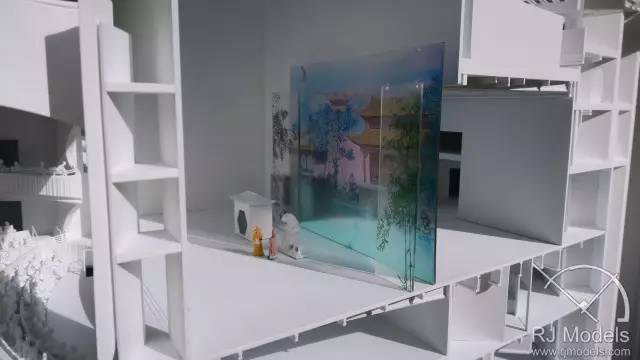 ▲戲曲中心概念模型的彩色伶人雕塑。