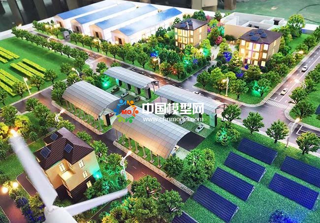 光伏電站應(yīng)用場景沙盤模型，太陽能光伏屋頂發(fā)電沙盤模型